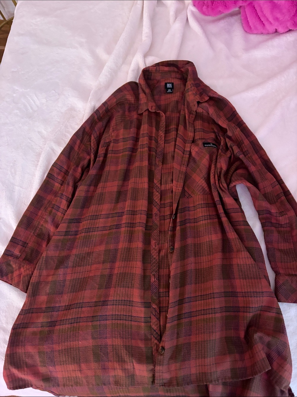 BDG Red Plaid Button-Down Shirt